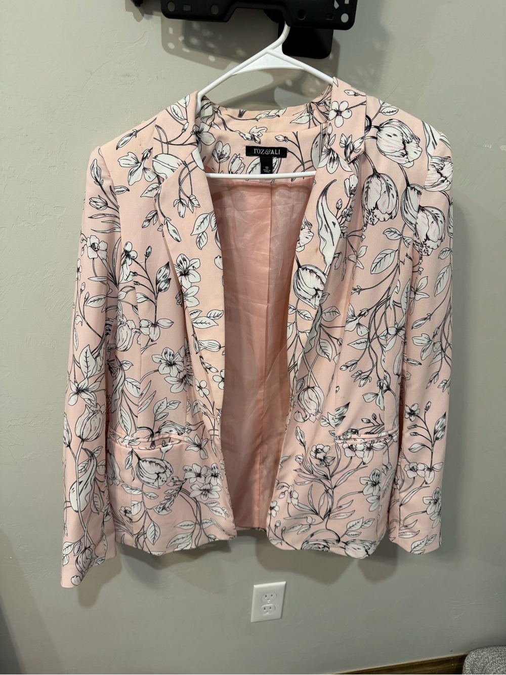 Women's Pink Floral Blazer Jacket
